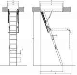 Segmentové schody sklápacie s dreveným rebríkom